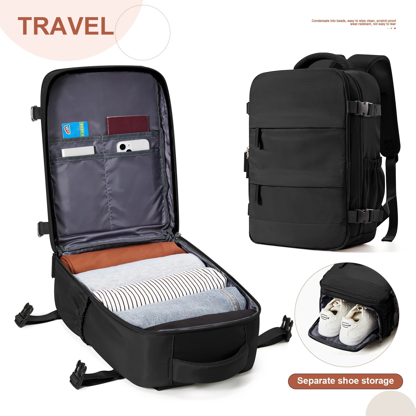 Variant image for Vielseitiger Reiserucksack Handgepäck für Herren und Damen – Ideal für Reisen, Freizeit & Laptop-1