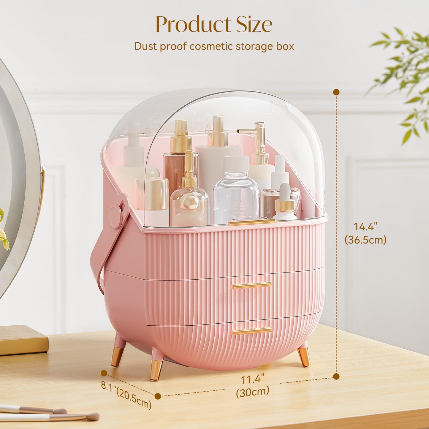 BeautySence make-up organiser - Dustproof & waterproof cosmetics box with elegant design