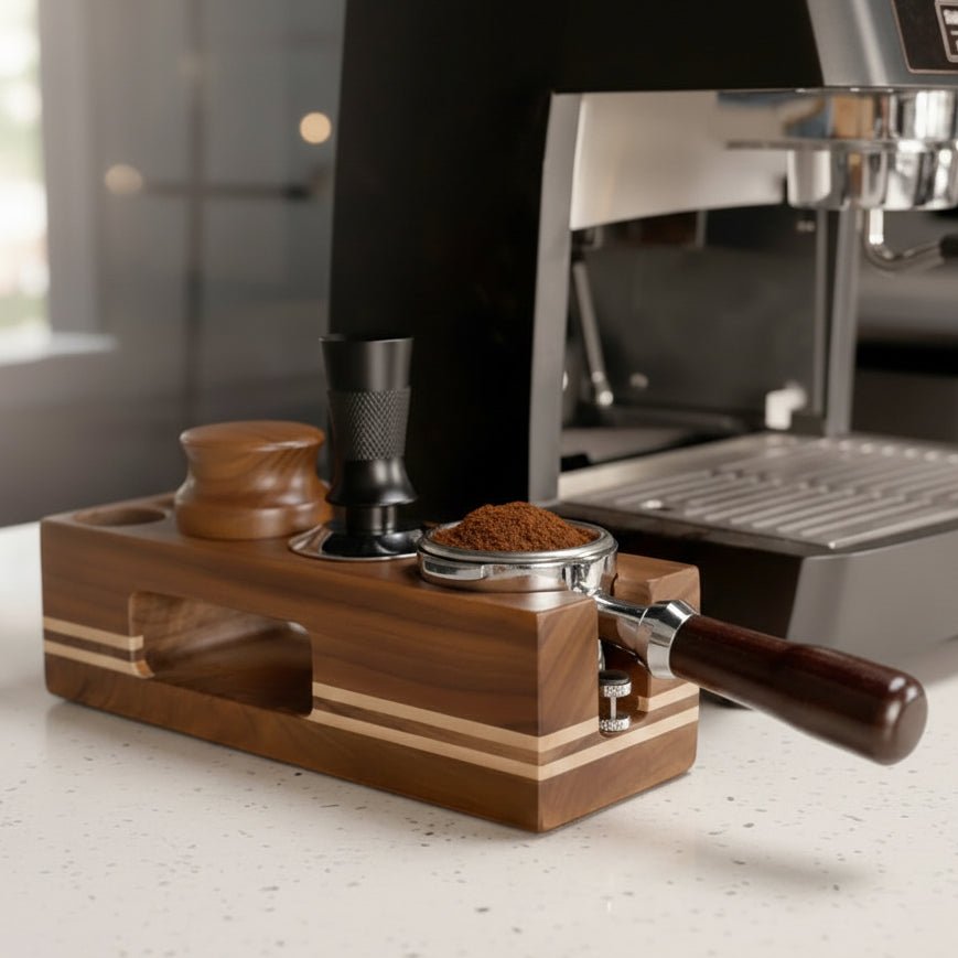 COFFEECORE – Supporto per tamper in legno per accessori da espresso