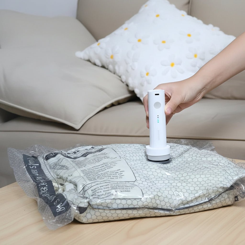 PACKVAC GO – Kompaktes Reise-Vakuumset für maximale Platzersparnis