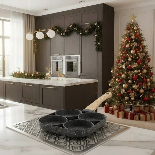 OMELIQON – 4-Loch-Antihaftpfanne für Omeletts, Burger, Steak & Frühstück