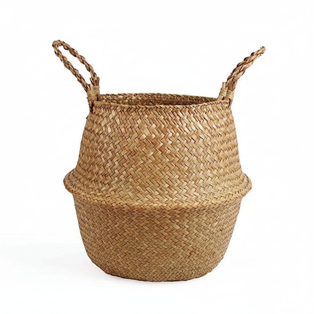 RUSTICZEN – Handgemaakte bamboe-wilgenmand opvouwbare opbergruimte als plantenmand voor thuis