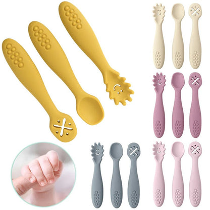 LERNSCHMAUS – Gentle Silicone Cutlery Set for Independent Eating Learning