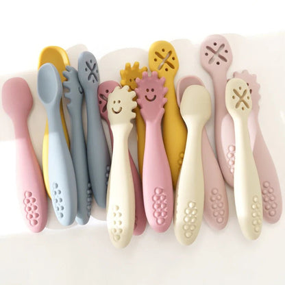 LERNSCHMAUS – Gentle Silicone Cutlery Set for Independent Eating Learning