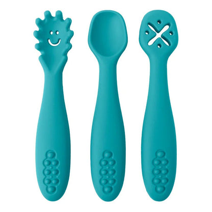 LERNSCHMAUS – Gentle Silicone Cutlery Set for Independent Eating Learning