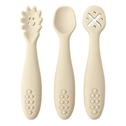 LERNSCHMAUS – Gentle Silicone Cutlery Set for Independent Eating Learning