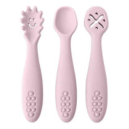 LERNSCHMAUS – Gentle Silicone Cutlery Set for Independent Eating Learning