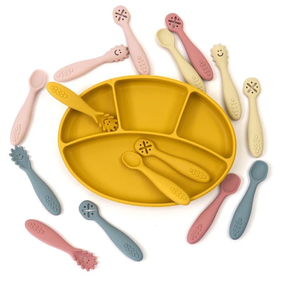 LERNSCHMAUS – Gentle Silicone Cutlery Set for Independent Eating Learning
