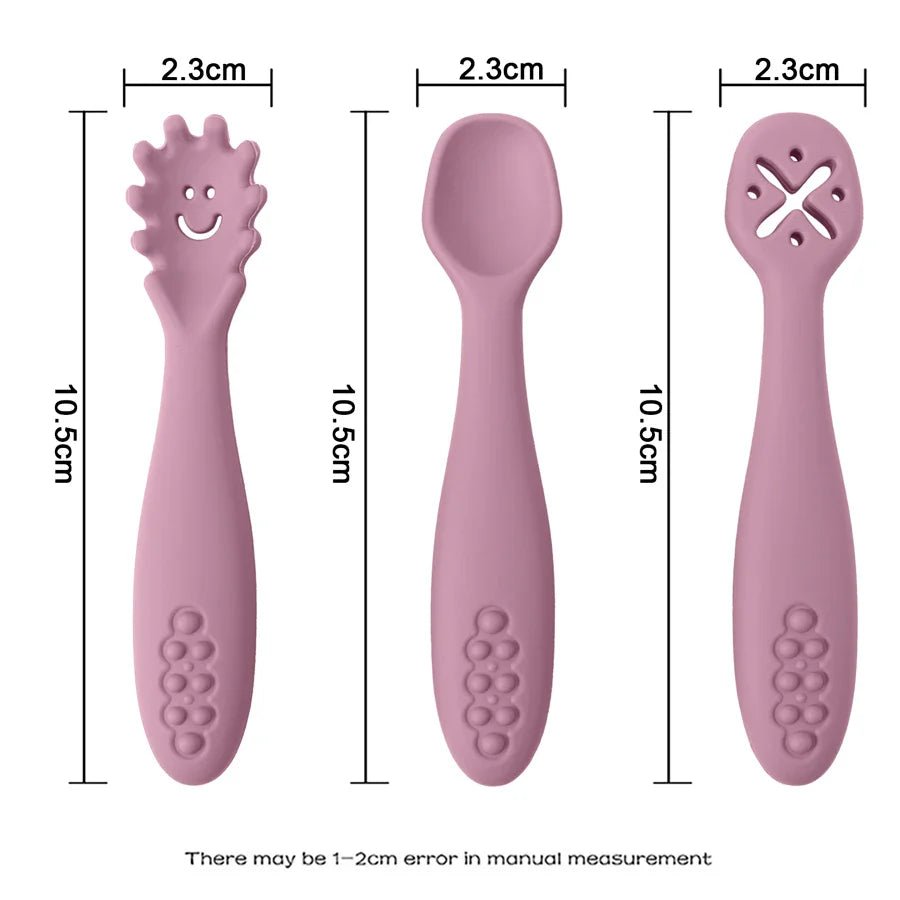 LERNSCHMAUS – Gentle Silicone Cutlery Set for Independent Eating Learning