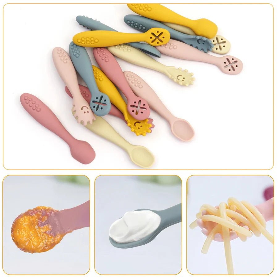 LERNSCHMAUS – Gentle Silicone Cutlery Set for Independent Eating Learning