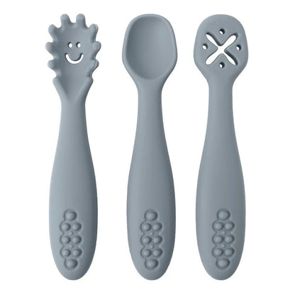 LERNSCHMAUS – Gentle Silicone Cutlery Set for Independent Eating Learning