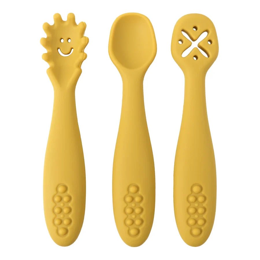 LERNSCHMAUS – Gentle Silicone Cutlery Set for Independent Eating Learning