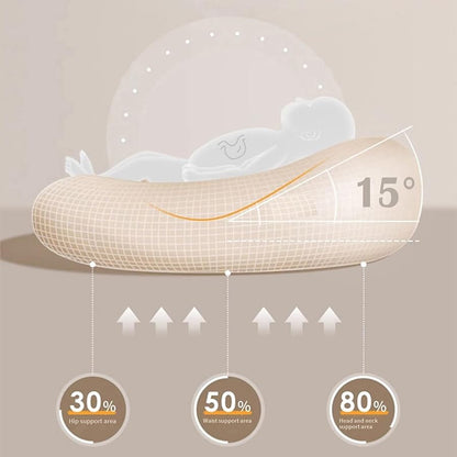 SoftNest - Ergonomisches Babyliegekissen aus 100 % Baumwolle für optimalen Komfort und Unterstützung 3