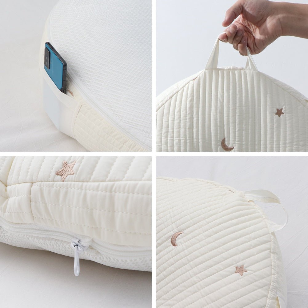 SoftNest - Ergonomisches Babyliegekissen aus 100 % Baumwolle für optimalen Komfort und Unterstützung 4