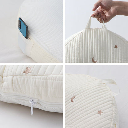 SoftNest - Ergonomisches Babyliegekissen aus 100 % Baumwolle für optimalen Komfort und Unterstützung 4