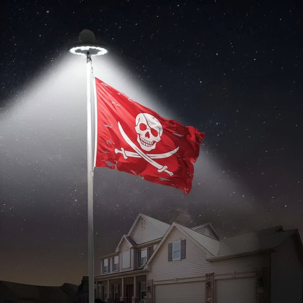 Solar-LED-Fahnenmastlicht - Automatische Beleuchtung für Flaggen mit IP67 Wetterfestigkeit und langer Akkulaufzeit 1