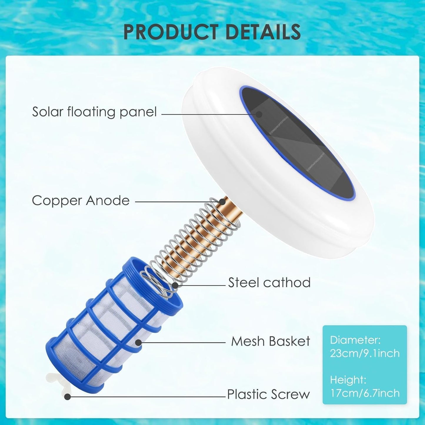 AQUAION – Solar Pool Ionizer with LED Light
