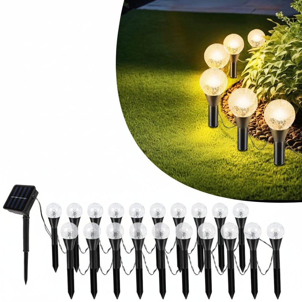 Solar Lichterkette Outdoor - 20 LED Mit 8 Lichtmodi Für Den Garten, Wasserdicht 0