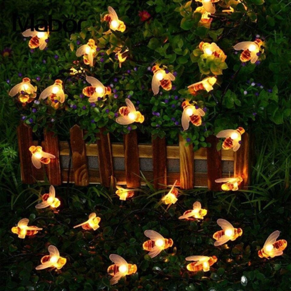 Solar Lichterkette Outdoor mit Honigbienen-Optik – Wasserdicht und Energiesparend für Garten und Balkon 0