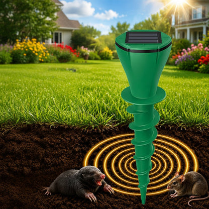 Solarbetriebener Maulwurfschutz mit Seismischen Vibrationen - Effektive Gartenabwehr 1