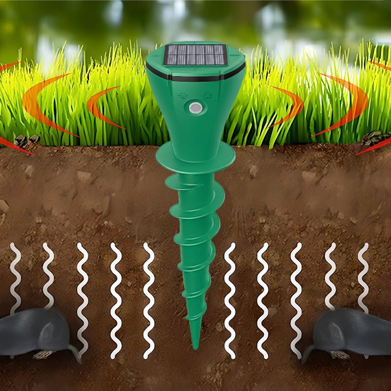 Solarbetriebener Maulwurfschutz mit Seismischen Vibrationen - Effektive Gartenabwehr 5