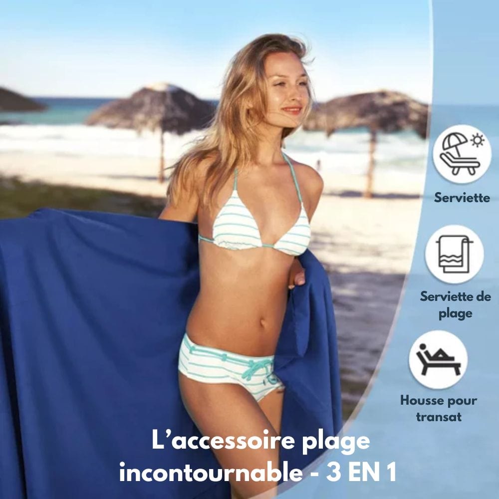 SUNLOUNGE TOWEL - Towel with pockets & non-slip grip for deckchairs