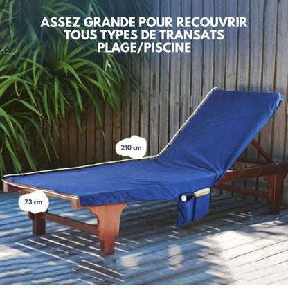 SUNLOUNGE TOWEL - Towel with pockets & non-slip grip for deckchairs