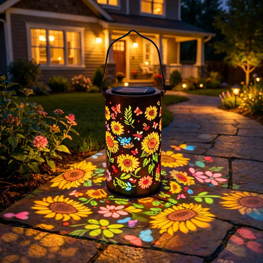Sonnenblumen Solar Laterne Outdoor - Automatische Dämmerungsschaltung für den Garten 0