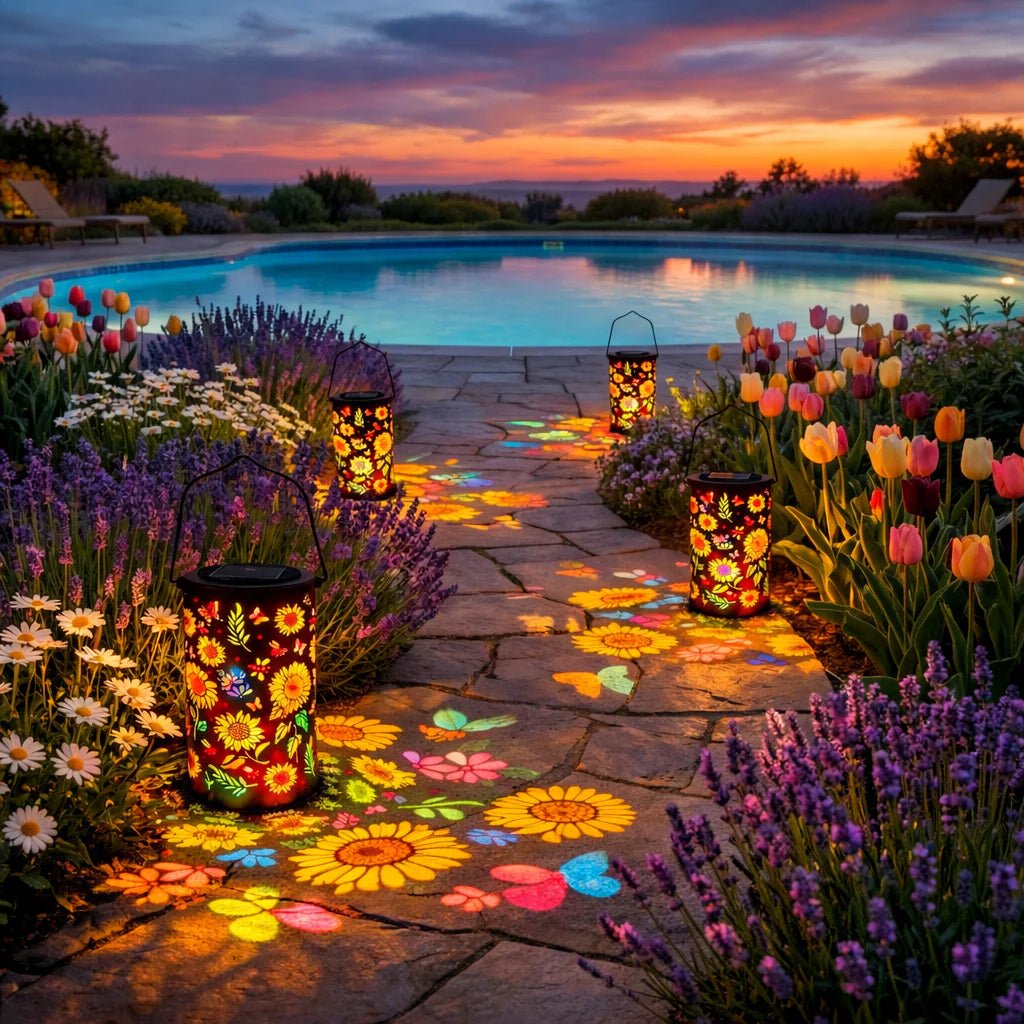 Sonnenblumen Solar Laterne Outdoor - Automatische Dämmerungsschaltung für den Garten 5