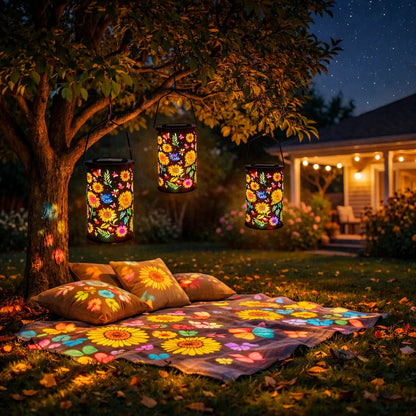 Sonnenblumen Solar Laterne Outdoor - Automatische Dämmerungsschaltung für den Garten 7
