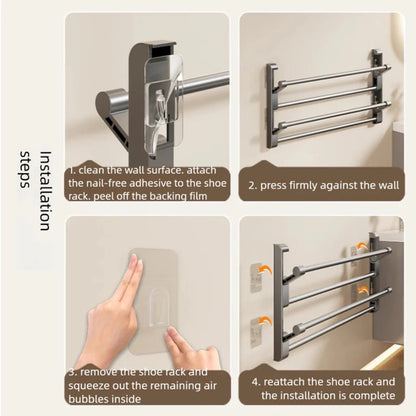 WANDORDNER – Wandmontiertes Schuhregal mit Ablauf für platzsparende Aufbewahrung