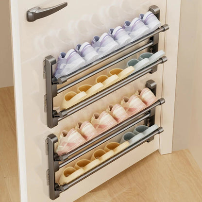 WANDORDNER – Wandmontiertes Schuhregal mit Ablauf für platzsparende Aufbewahrung