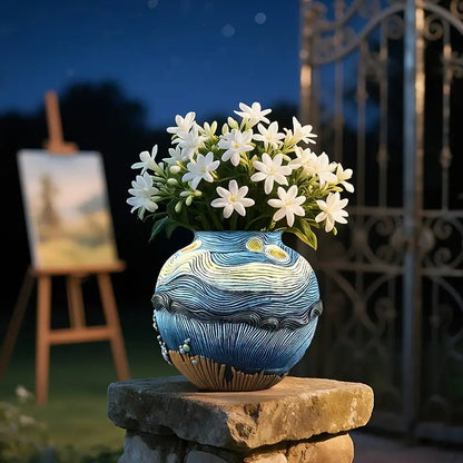 Starry Bloom - Handgefertigte Blumenvase aus Kunstharz für Kunstvolle Arrangements 0