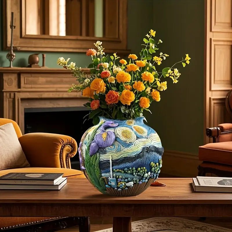 Starry Bloom - Handgefertigte Blumenvase aus Kunstharz für Kunstvolle Arrangements 1