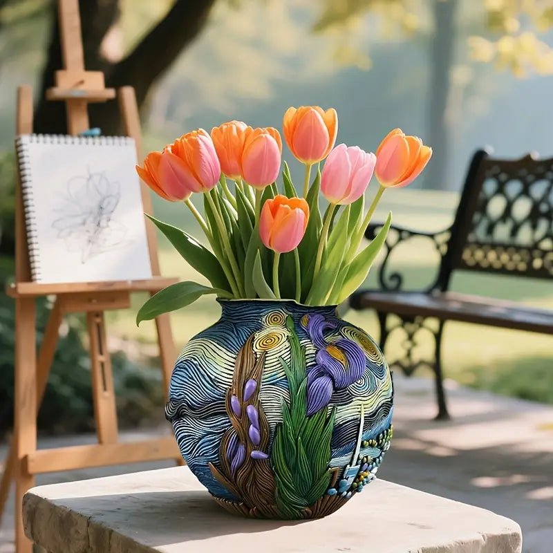 Starry Bloom - Handgefertigte Blumenvase aus Kunstharz für Kunstvolle Arrangements 2