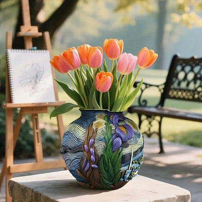 Starry Bloom - Handgefertigte Blumenvase aus Kunstharz für Kunstvolle Arrangements 2