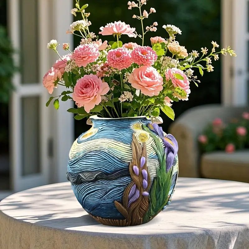 Starry Bloom - Handgefertigte Blumenvase aus Kunstharz für Kunstvolle Arrangements 4