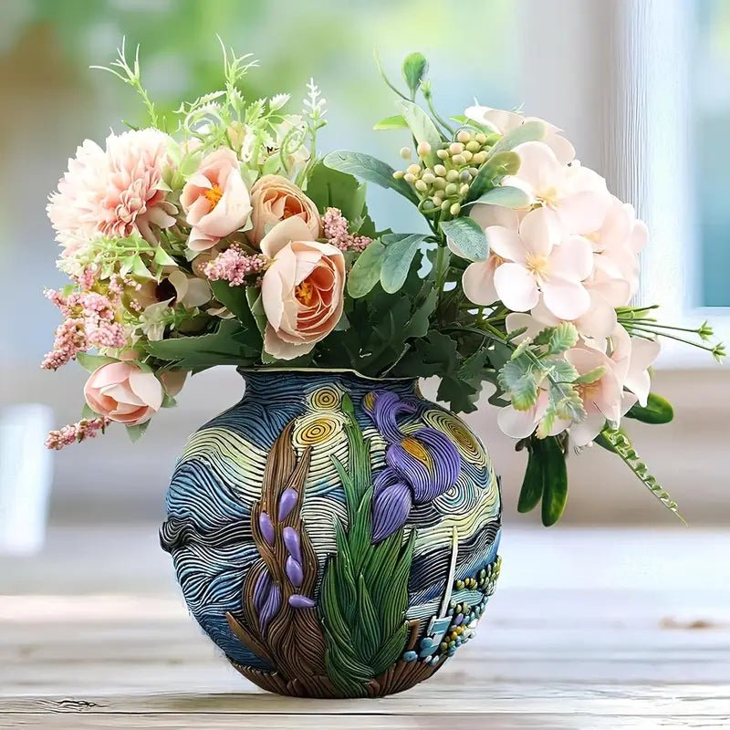 Starry Bloom - Handgefertigte Blumenvase aus Kunstharz für Kunstvolle Arrangements 5