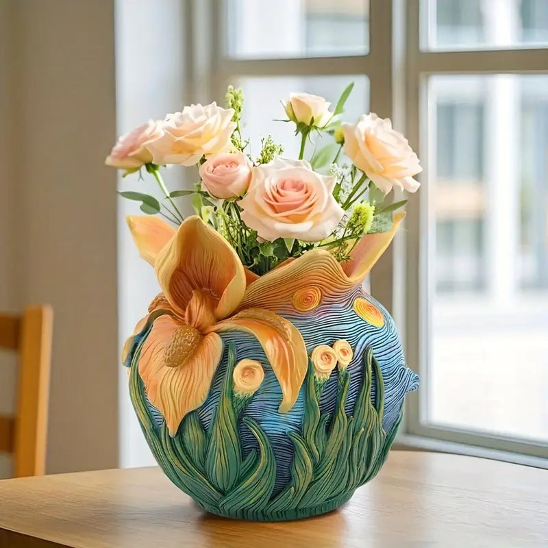 Starry Bloom - Handgefertigte Blumenvase aus Kunstharz für Kunstvolle Arrangements 7