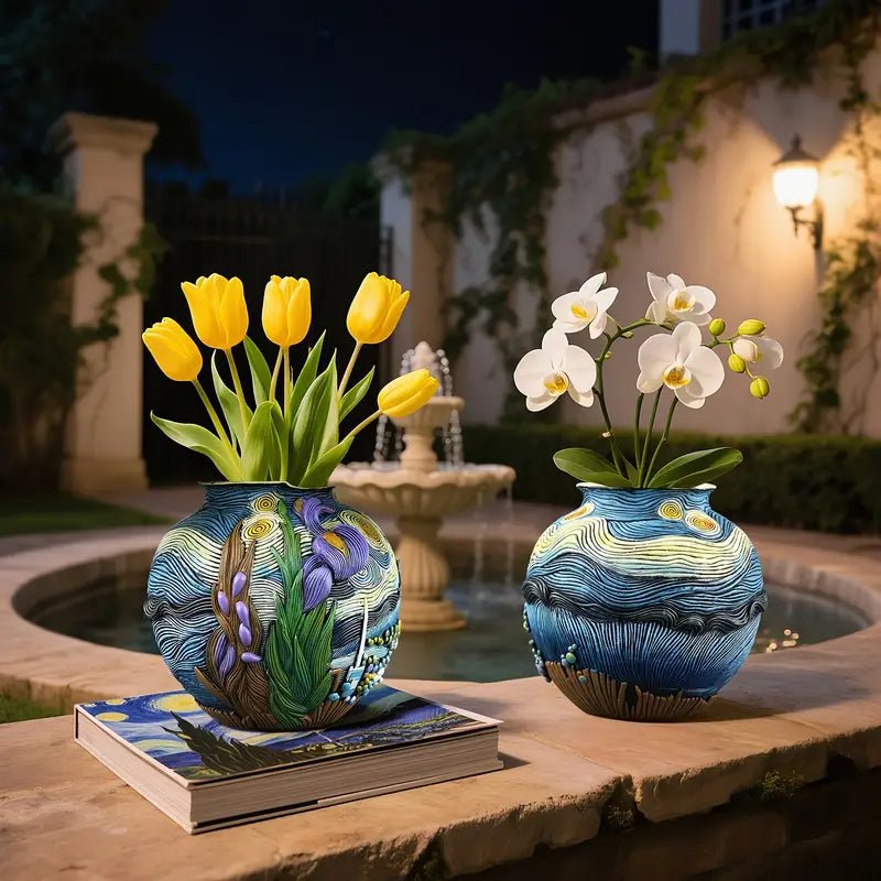 Starry Bloom - Handgefertigte Blumenvase aus Kunstharz für Kunstvolle Arrangements 8