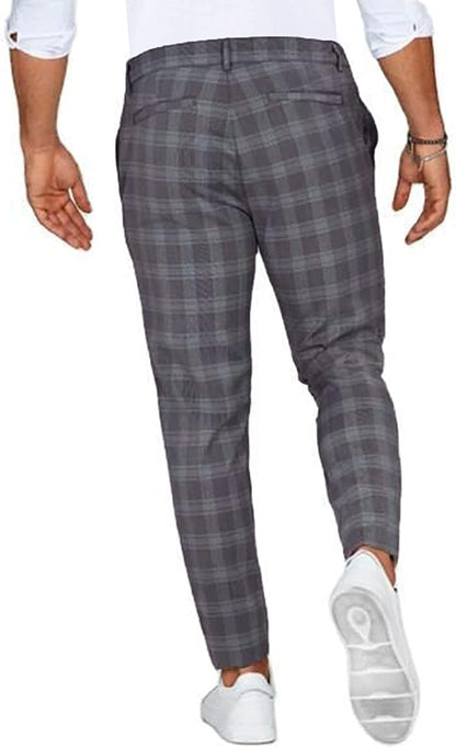 CHRIS CASUAL CHINO - Men's chinos with a checked pattern for stylish looks