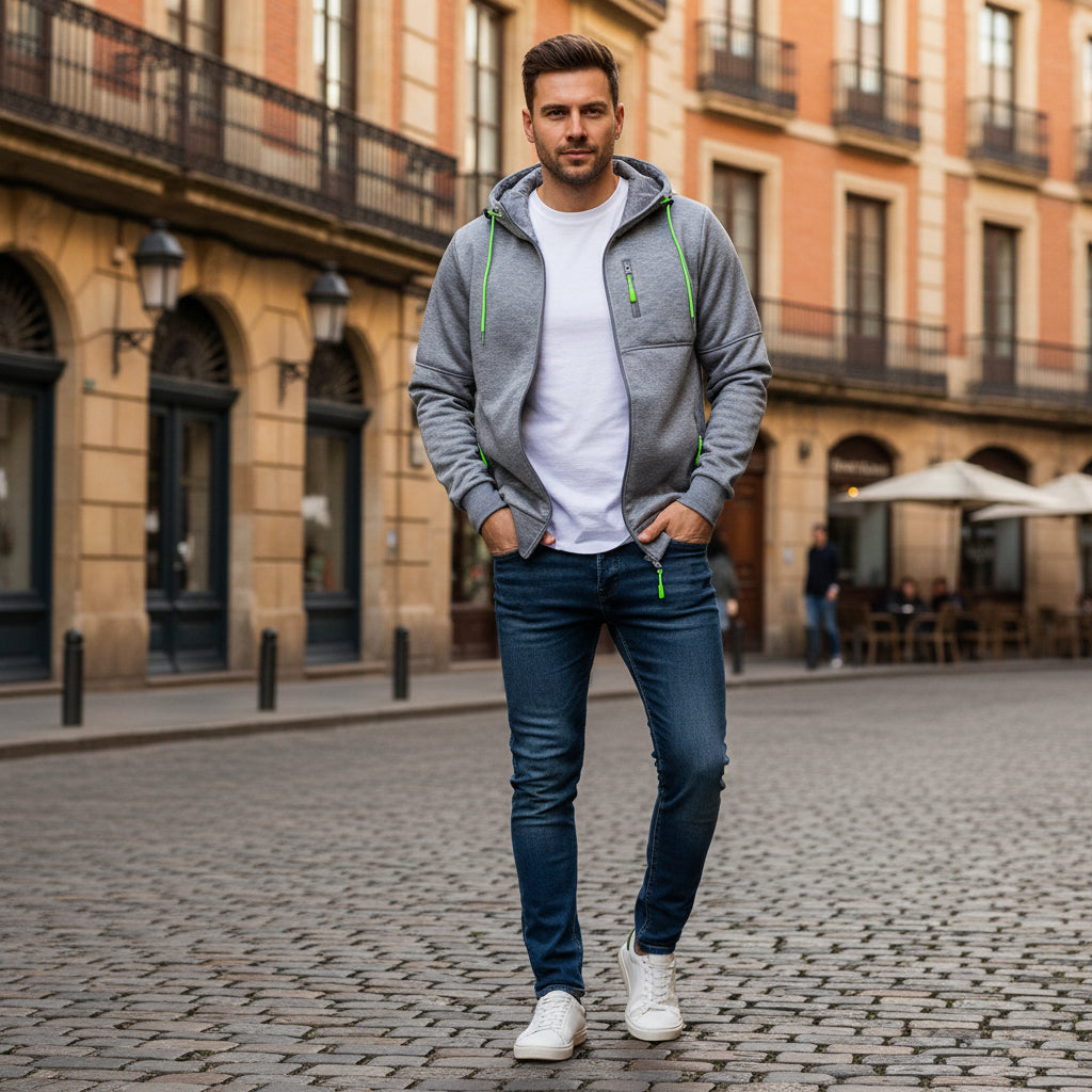 Südliches Atelier - Kapuzenpullover mit Fleecefutter und praktischen Taschen 10