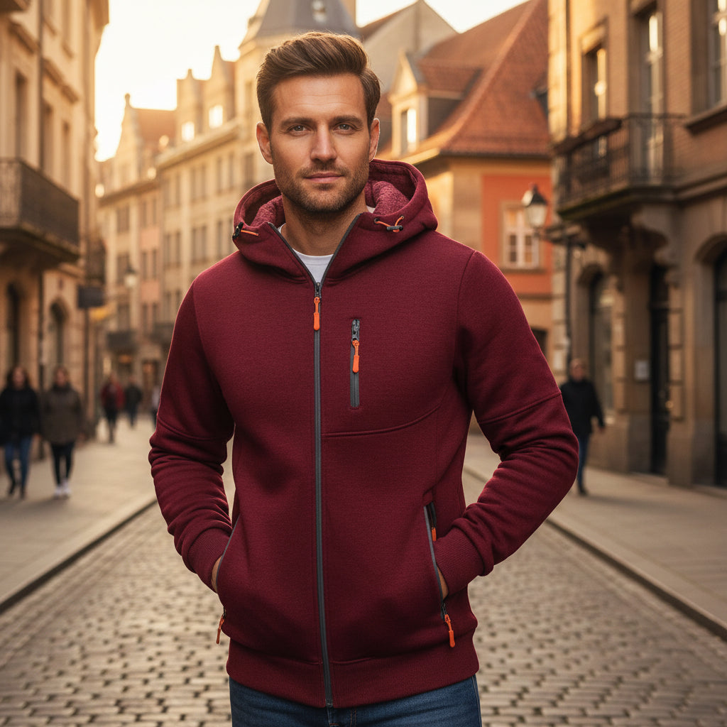 Südliches Atelier - Kapuzenpullover mit Fleecefutter und praktischen Taschen 12