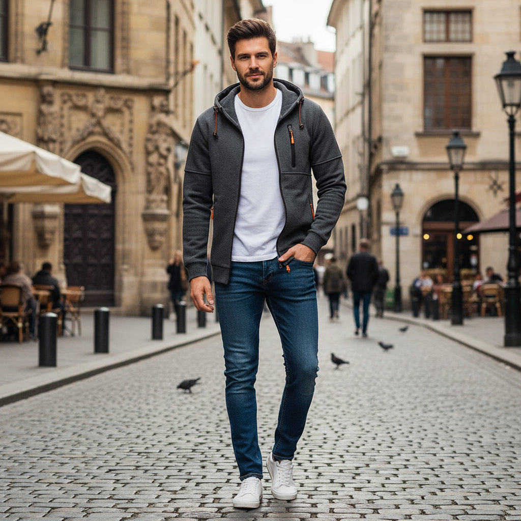 Südliches Atelier - Kapuzenpullover mit Fleecefutter und praktischen Taschen 6