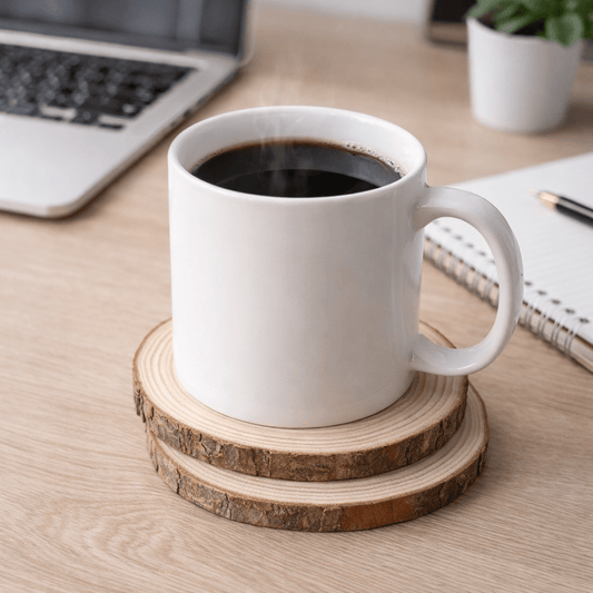 TABLEAF - Umweltfreundliche Holzuntersetzer Rund für Natürlichen Tischschutz 0