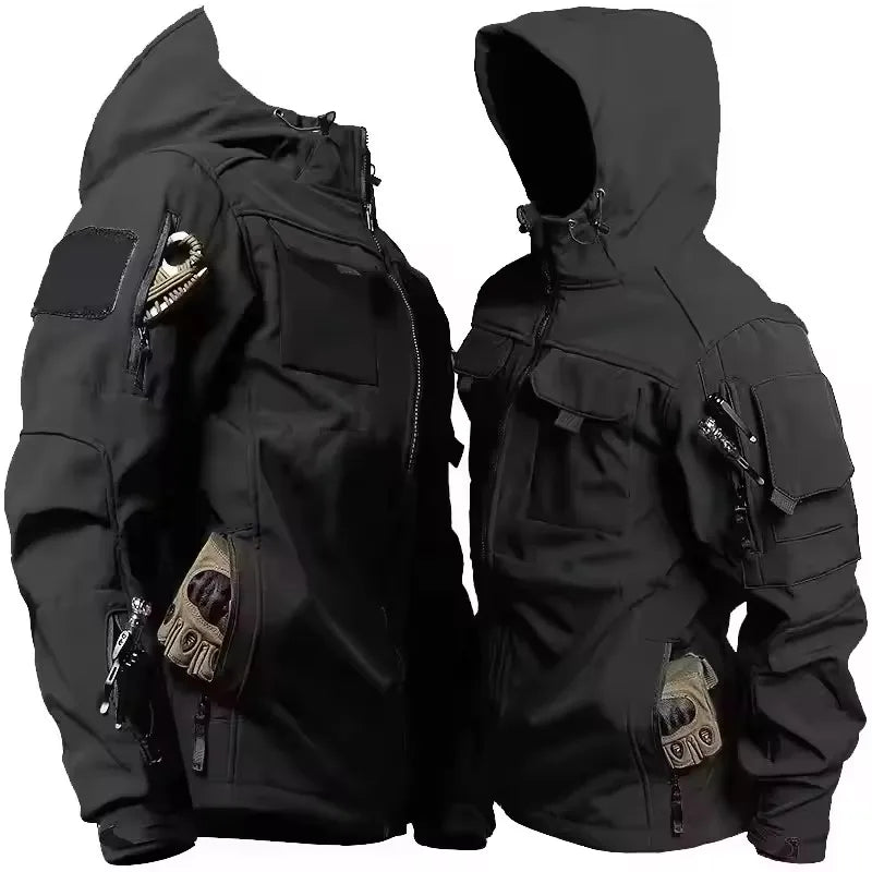 TACTIGUARD – Herren-Militär-Softshelljacke mit Kapuze und mehreren Taschen 2