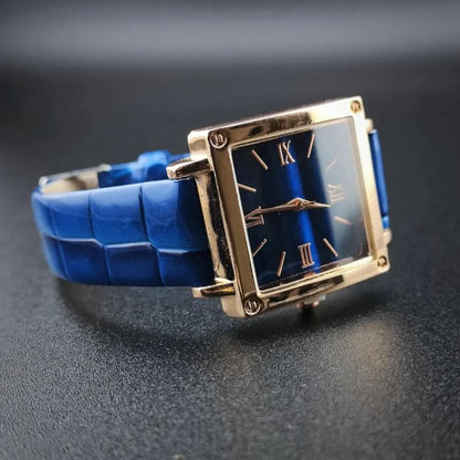 TERRATIME – Quadratische Uhr mit Bambusmuster und dünnem Profil 0