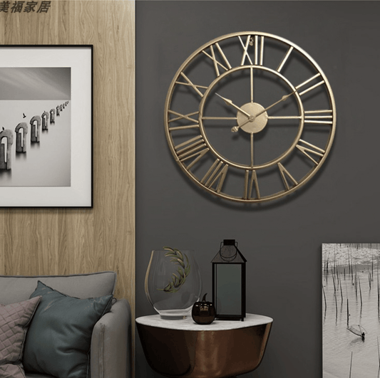 TIMEMESH – Elegante Skelett-Wanduhr aus Schmiedeeisen in Gold oder Bronze 0