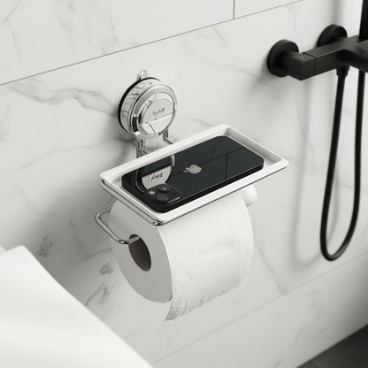 TISSUE TUG – Starker Halt, bohrfreier Halter für große Toilettenpapierrollen 9