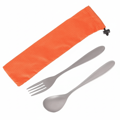 TITANCUTLERY – Ultraleichtes Campingbesteck-Set aus Titan (Löffel & Gabel) 9